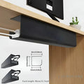 Metal cable tray mounted under a desk