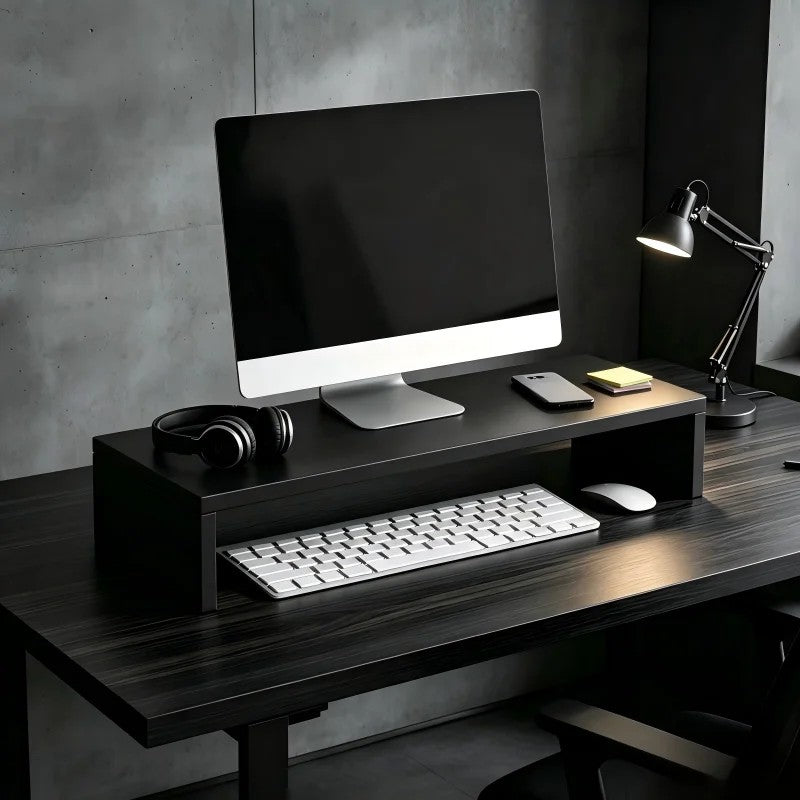 Aluminum Monitor Riser Shelf – Eye-Level Screen, Extra Storage
