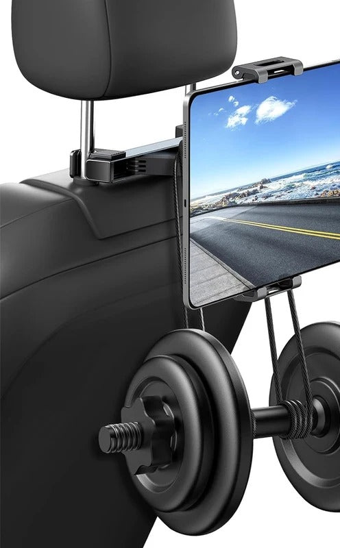 Backseat Headrest Tablet Holder – 360° Road Trip Mount