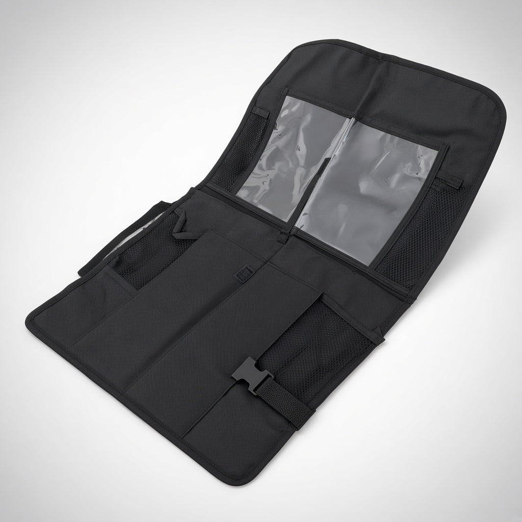 Black car seat back organizer